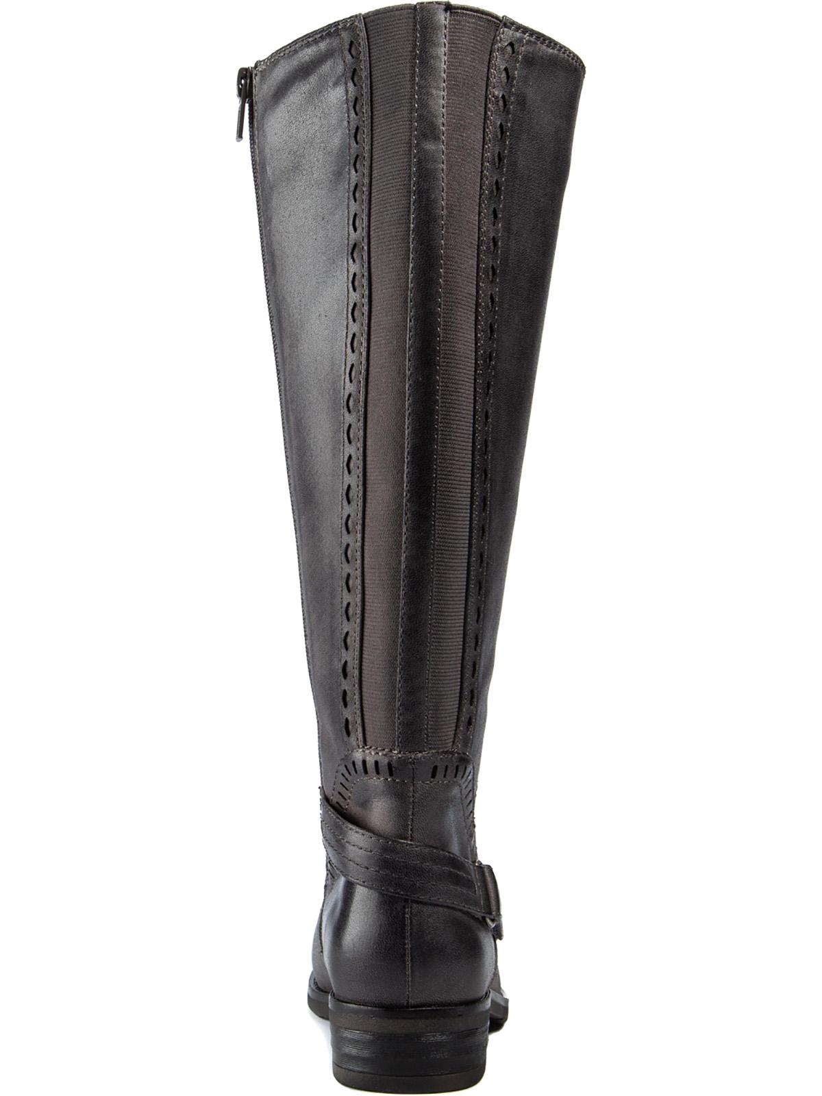 Baretraps Womens Gray Flex Gore Cushioned Comfort Abram Almond Toe Block Heel Zip-up Boots Brown Size 5 M