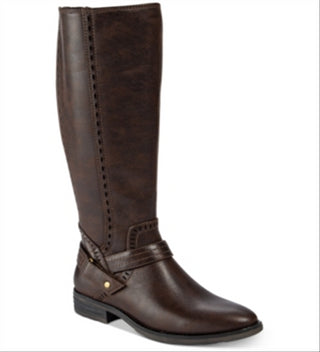 Baretraps Womens Gray Flex Gore Cushioned Comfort Abram Almond Toe Block Heel Zip-up Boots Brown Size 5 M