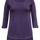 Karen Scott Women's Cotton Lace Hem Top Purple Size Medium