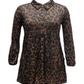 Style & Co Women's Animal Print Tunic Brown Size Medium