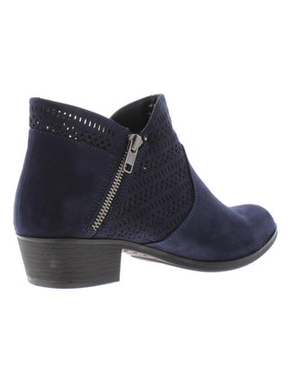 American Rag Womens Navy Perforated Padded Abby Round Toe Block Heel Booties 7 W