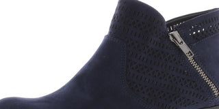 American Rag Womens Navy Perforated Padded Abby Round Toe Block Heel Booties 7 W