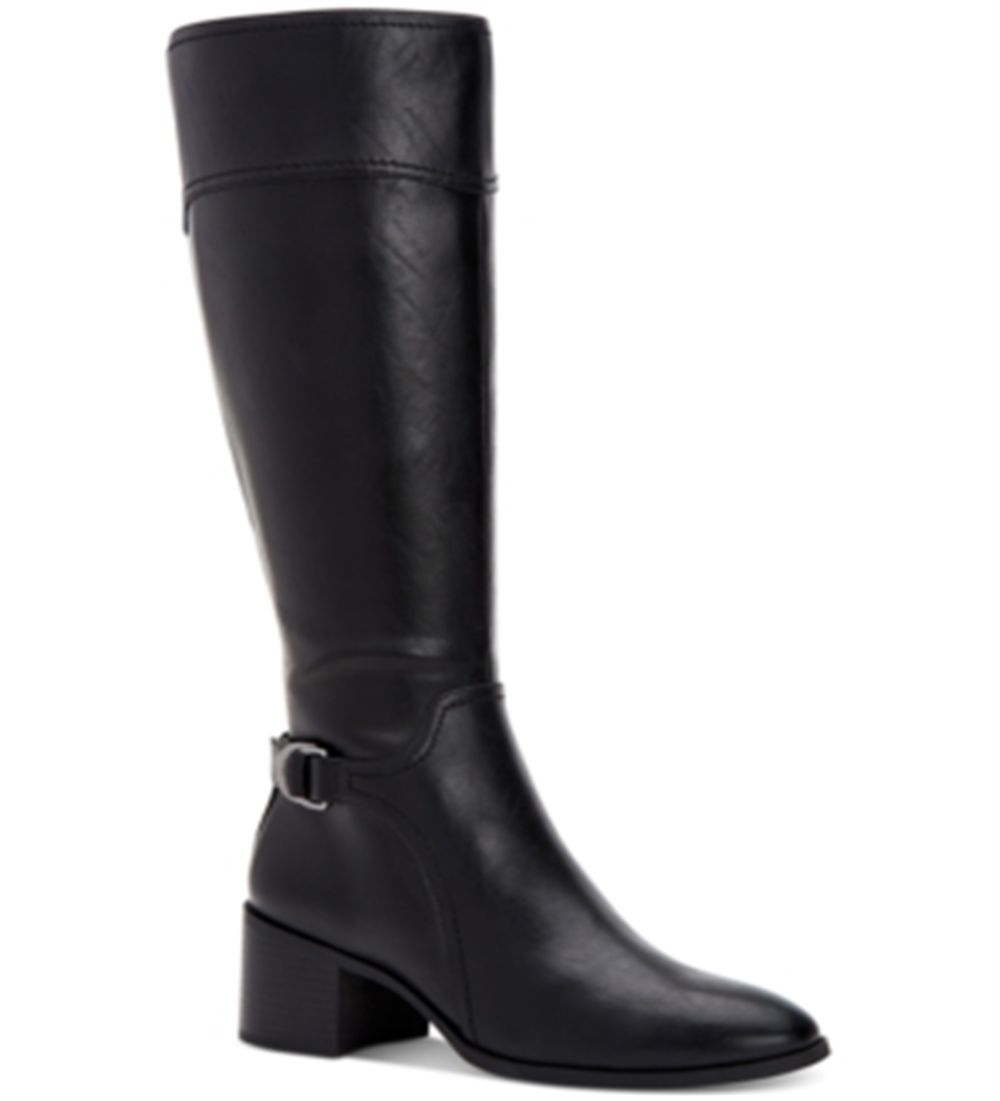 Style & Co Women's Vannie Faux Leather Tall Riding Boots Black Size 7 M