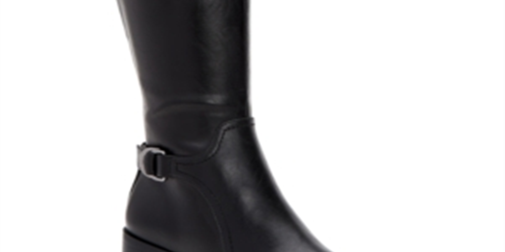 Style & Co Women's Vannie Faux Leather Tall Riding Boots Black Size 7 M