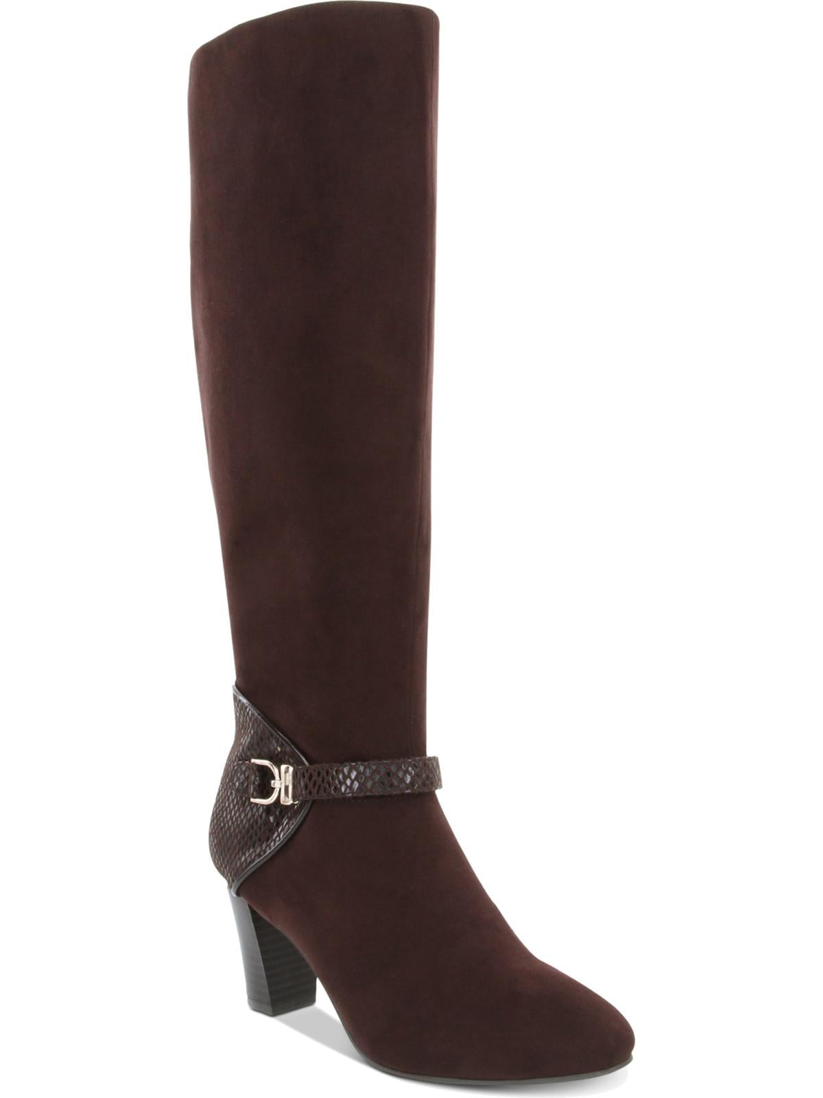 Karen Scott Women's Sharonn Faux Suede Dress Boots Brown Size 7.5 M