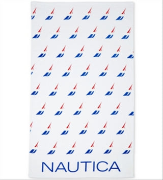Nautica Men's J Class Beach Towel White Size 35in x 66in