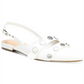Bar III Women's Studded Padded Josee Pointed Toe Block Heel Buckle Mules White Size 7 M