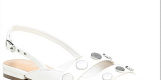 Bar III Women's Studded Padded Josee Pointed Toe Block Heel Buckle Mules White Size 7 M