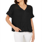 Style & Co Women's Crochet Top Black Size Medium