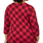 Karen Scott Women's Plus Top Plaid Scoop Neck Red Size 1X