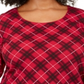 Karen Scott Women's Plus Top Plaid Scoop Neck Red Size 1X