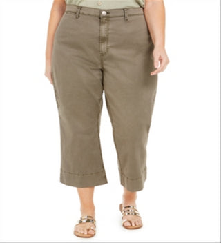 Celebrity Pink Women's Plus Montauk Cropped Pants Green Size 24W