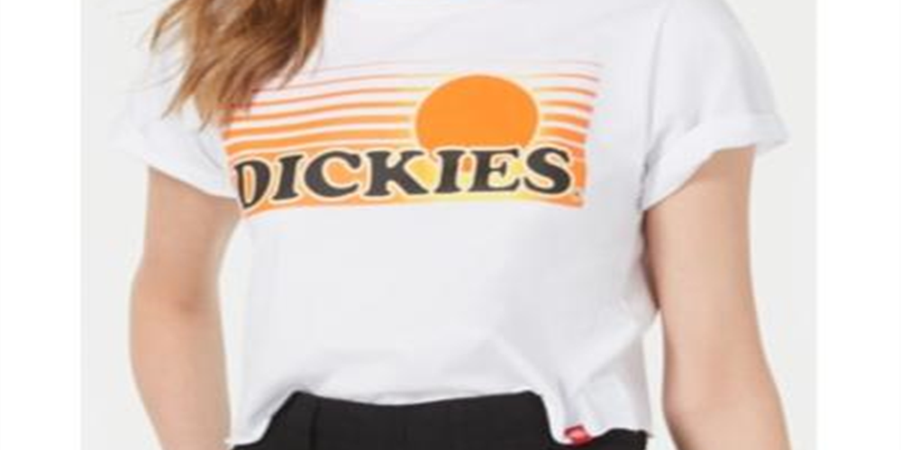 Dickies Women's New Logo Graphic Short Sleeve T-Shirt White Size Medium