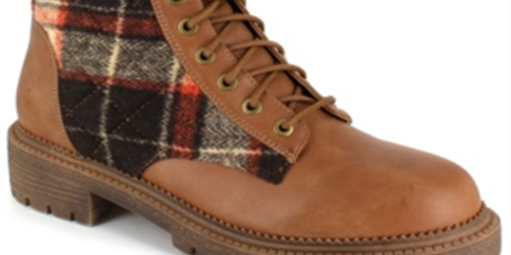 Rock & Candy Women's MAX Faux-Leather Combat Ankle Boots Brown Size 8.5 M