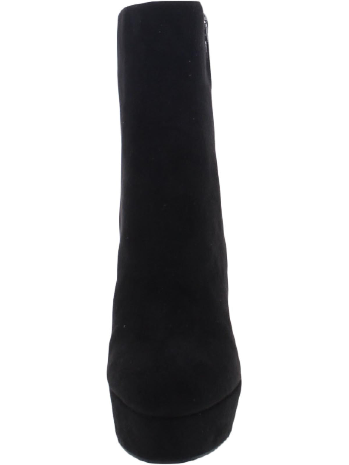 Guess Women's Animal Print 1 Platform Almond Toe Stiletto Zip up Dress Booties Black Size 8.5 M