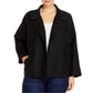 Eileen Fisher Womens Plus Linen Blend Slub Blazer Black Size 2X