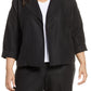 Eileen Fisher Womens Plus Linen Blend Slub Blazer Black Size 2X