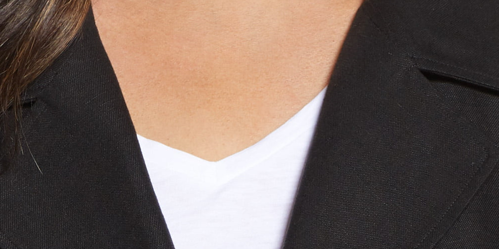 Eileen Fisher Womens Plus Linen Blend Slub Blazer Black Size 2X