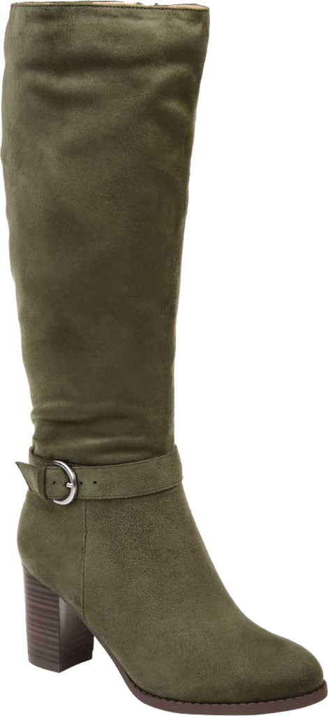 KNS International Women's Journee Collection Joelle Extra Wide Calf Knee High Boot Green Size 7M