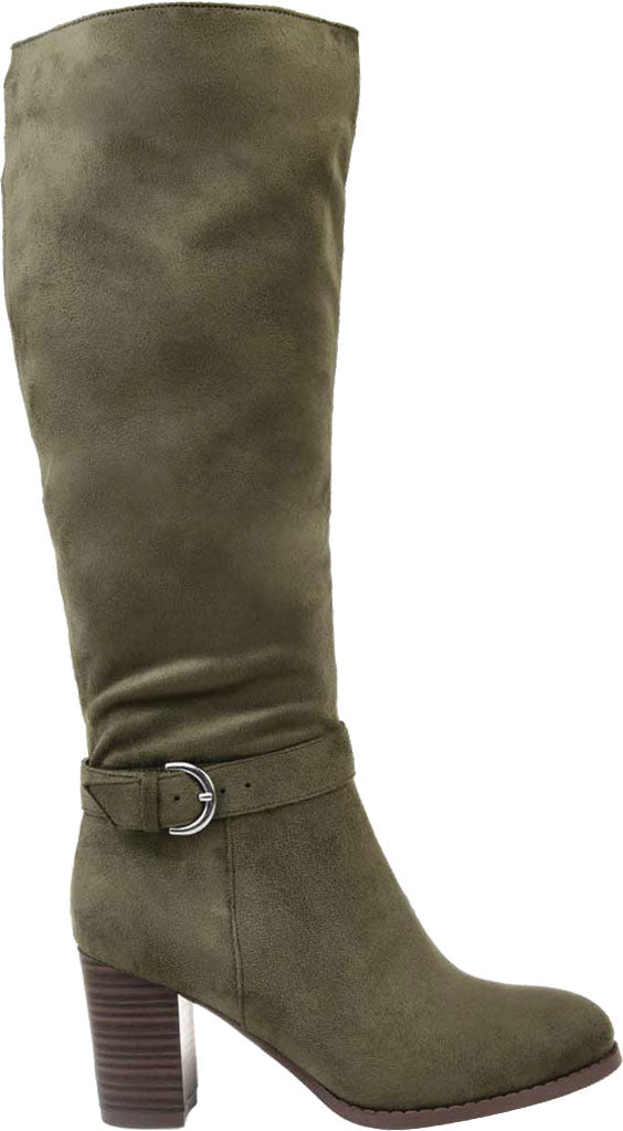 KNS International Women's Journee Collection Joelle Extra Wide Calf Knee High Boot Green Size 7M