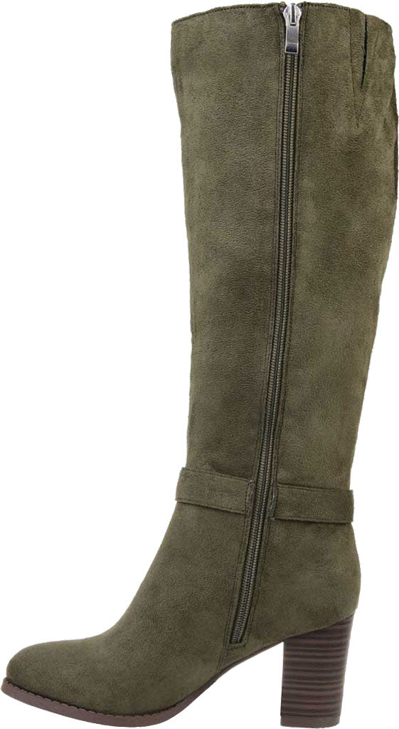 KNS International Women's Journee Collection Joelle Extra Wide Calf Knee High Boot Green Size 7M