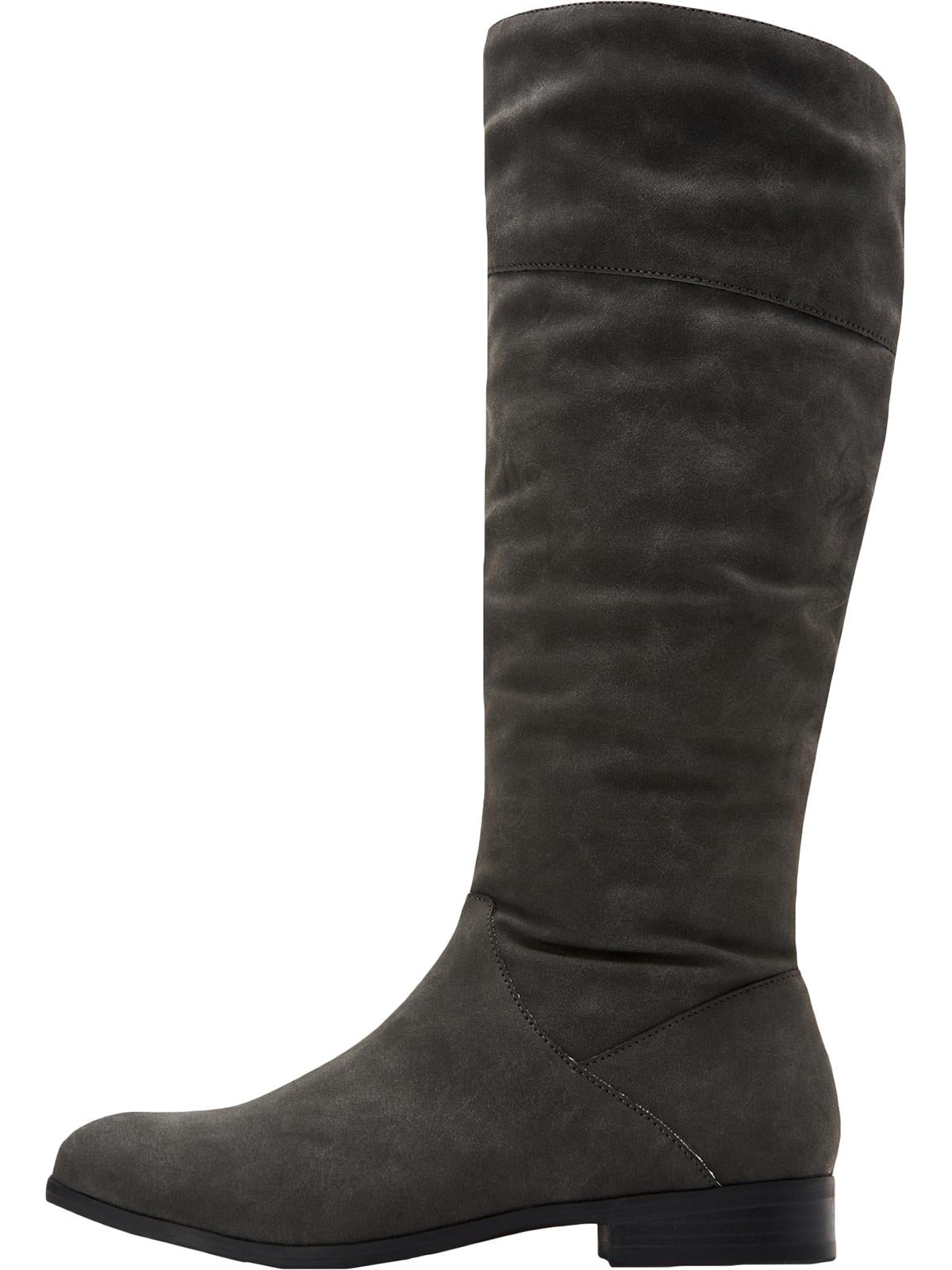 Style & Co Women's Ruched at Shaft Round Toe Zip up Boots Gray Size 6 M