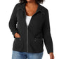 Karen Scott Women's Plus Casual Knit Zip Front Jacket Black Size 1X