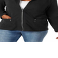 Karen Scott Women's Plus Casual Knit Zip Front Jacket Black Size 1X
