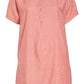 Eileen Fisher Plus Organic Linen Mandarin Collar Dress Pink Size 2X
