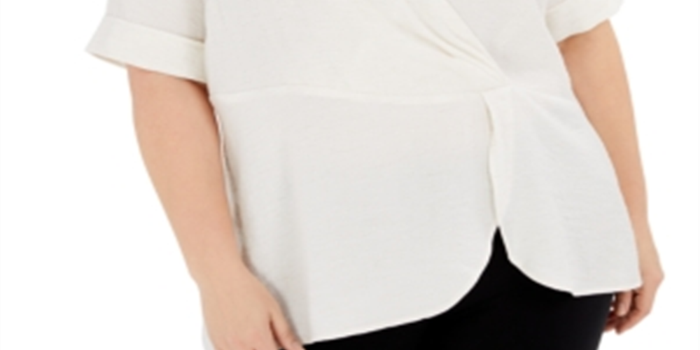 Alfani Women's Short Sleeve Top White Size 0X