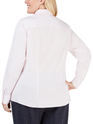 Charter Club Women's Plus Woven Office Button Down Top Pink Size 16W