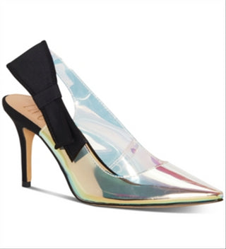 INC Women's Coletta 3 Faux Suede Pointed Toe Slingback Heels Black Size 6M