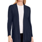 JM Collection Women's Open Front Cardigan Blue Size Large