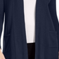 JM Collection Women's Open Front Cardigan Blue Size Large