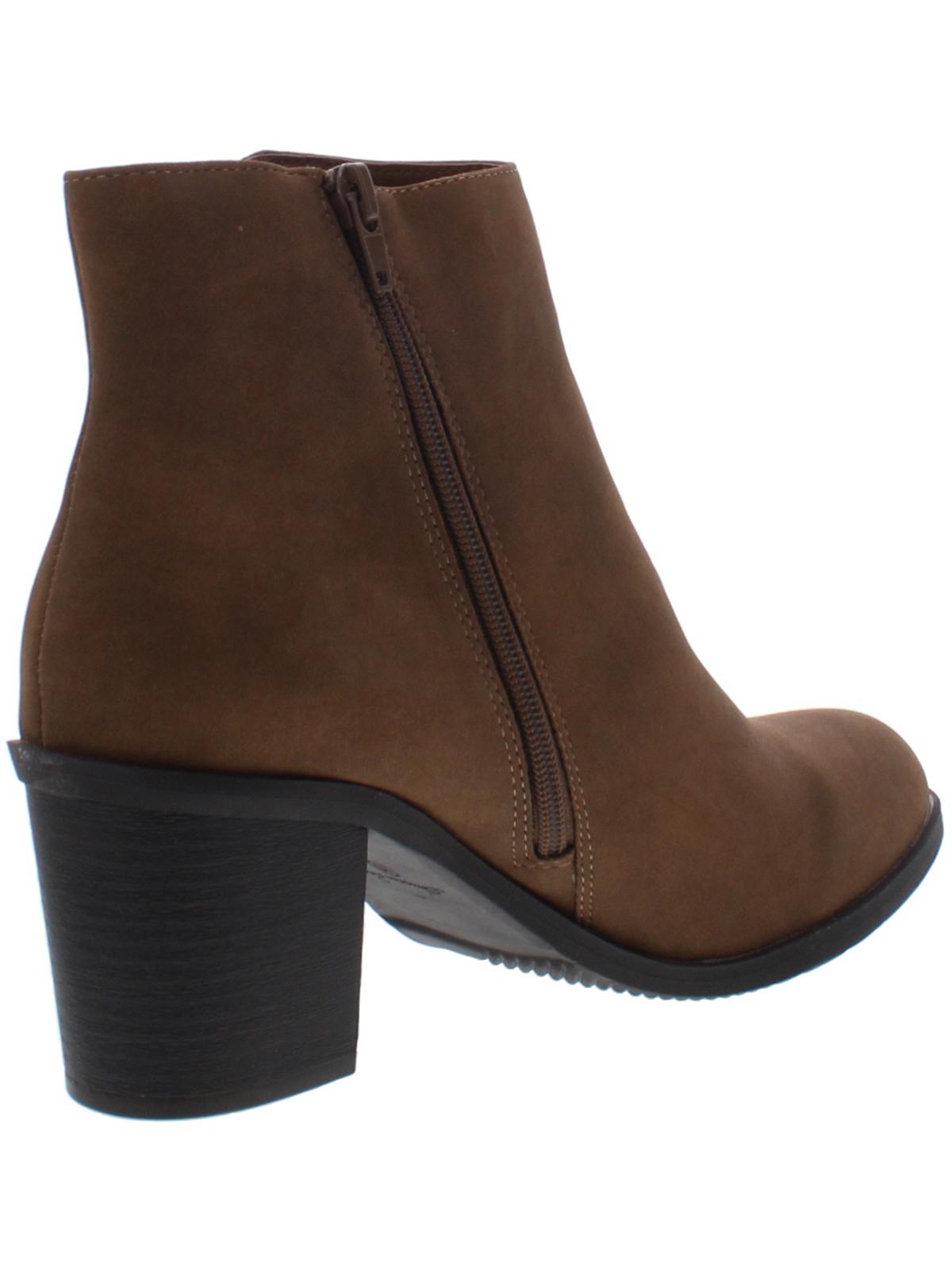 American Rag Women's Demitra Faux Leather Dress Ankle Boots Brown Size 6.5 M