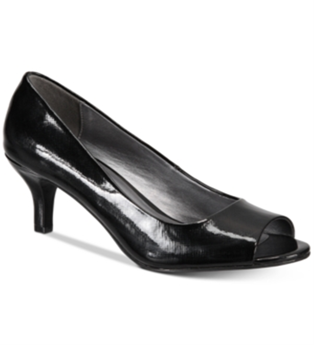 Karen Scott Women's Mory Fabric Peep Toe Classic Pumps Black Size 7M
