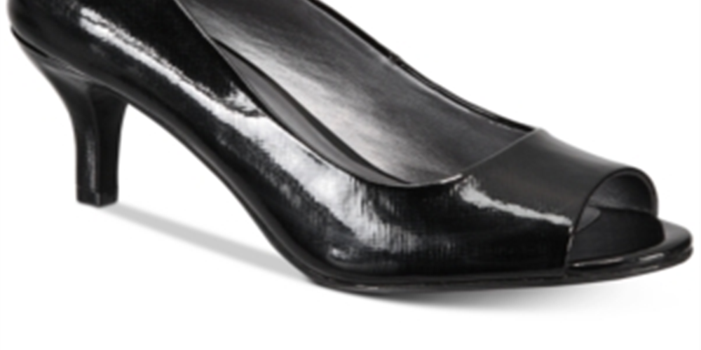 Karen Scott Women's Mory Fabric Peep Toe Classic Pumps Black Size 7M