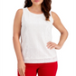 Charter Club Women's Sequined Tank Top White Size XX-Large