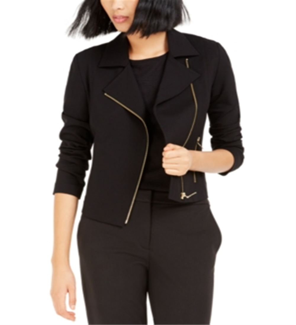 Bar III Women's Moto Jacket Black Size X-Small