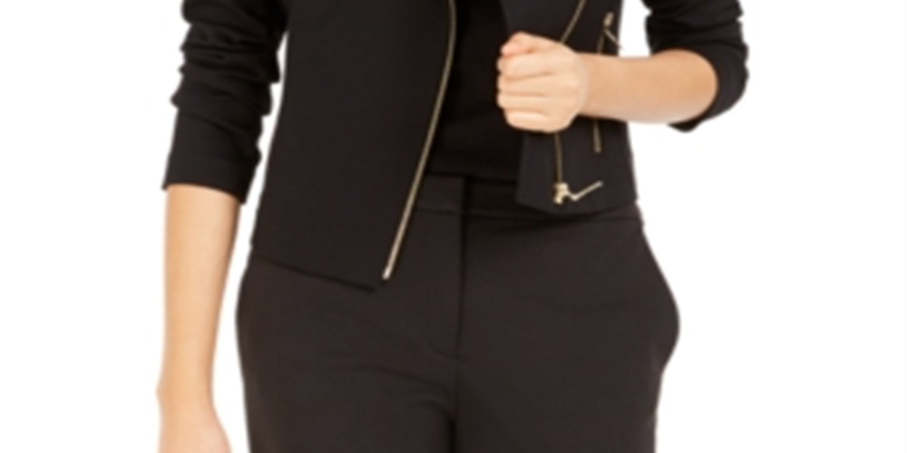 Bar III Women's Moto Jacket Black Size X-Small