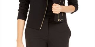 Bar III Women's Moto Jacket Black Size X-Small