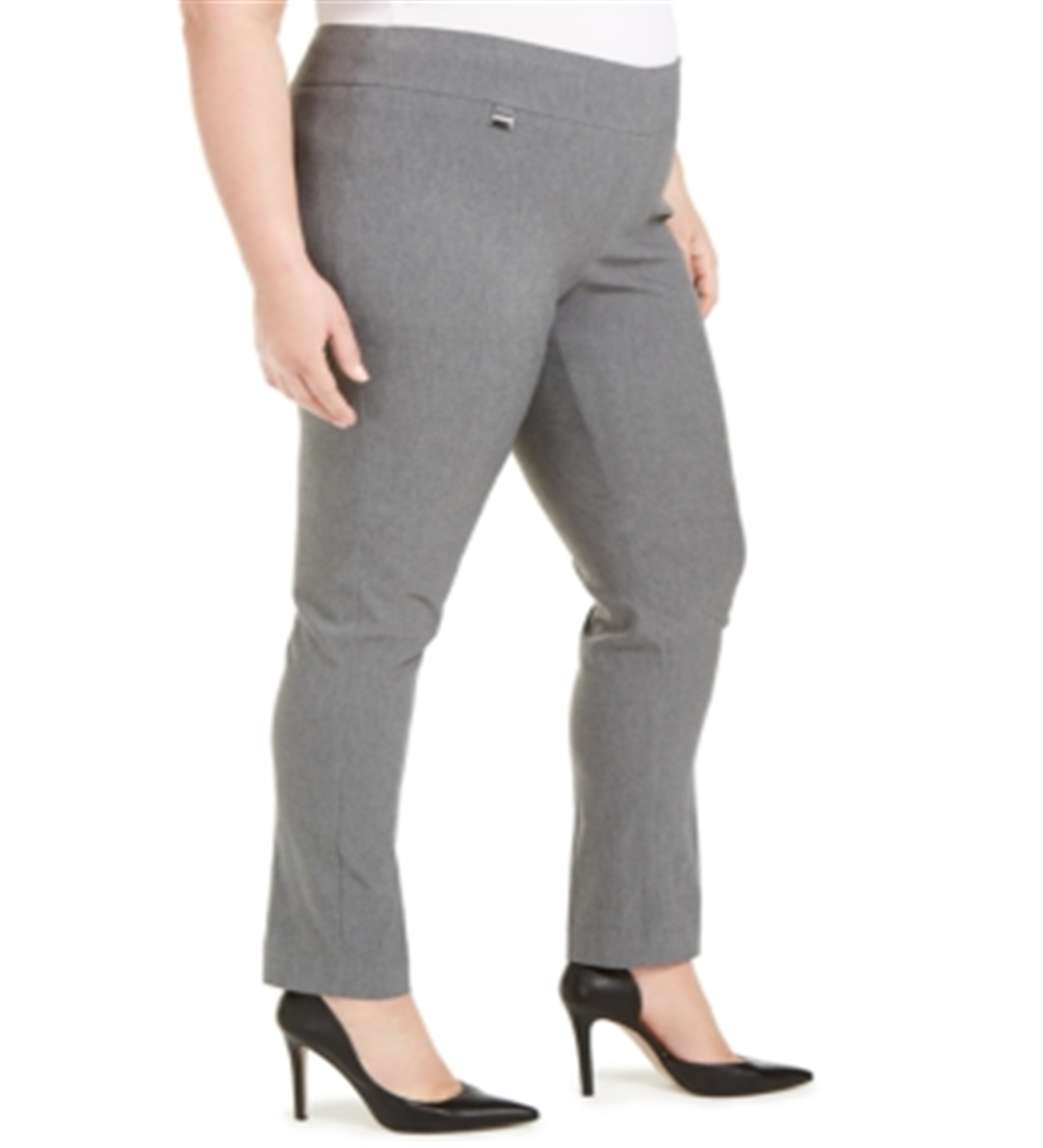 Alfani Women's Plus Tummy Control Pull on Skinny Pants Gray Size 20W