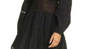 Free People the Delightful Mini Dress Black Size 8