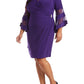 R & M Richards Women's Bell Sleeve Wrap Dress Purple Size 18W
