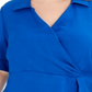 Alfani Women's Plus Draped Point Collar Top Blue Size 2X