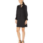 Rebecca Taylor Women's Long Sleeve Cheetah Jacquard Tie Neck Dress Black- Size XS