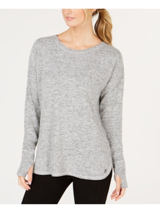 Ideology Women's New Heather Crew Neck Long Sleeve Casual Top Grey Size XX-Large