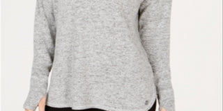 Ideology Women's New Heather Crew Neck Long Sleeve Casual Top Grey Size XX-Large