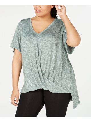 Calvin Klein Women's Short Sleeve T-Shirt Active Wear Top Plus Green Size 3X