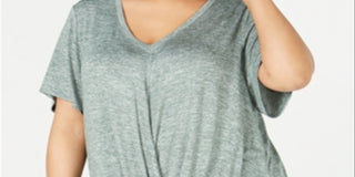 Calvin Klein Women's Short Sleeve T-Shirt Active Wear Top Plus Green Size 3X